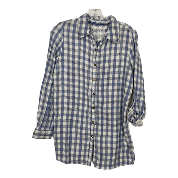 NWT Anthropologie Kyla SEO top  Boho Gingham Small - Picture 2 of 8